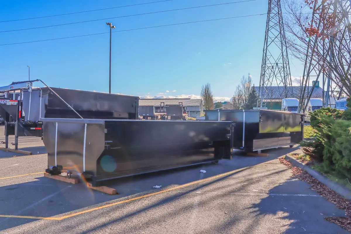 Roll-off dumpster ready for waste disposal at job site for Cleanout Dumpster Rental in El Monte